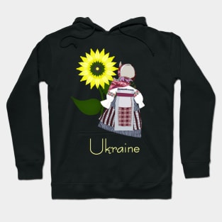 Ukrainian Folk Doll with sunflower, Motanka. Ukraine Hoodie